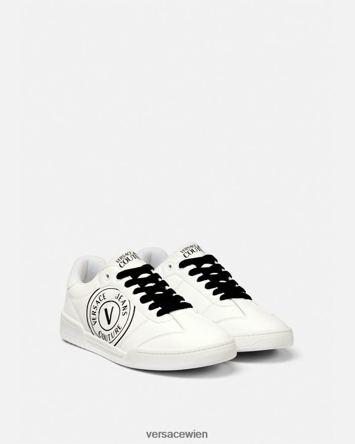 weiß schwarz Brooklyn-Sneaker mit V-Emblem Versace Männer Schuh 8N4XJD2442