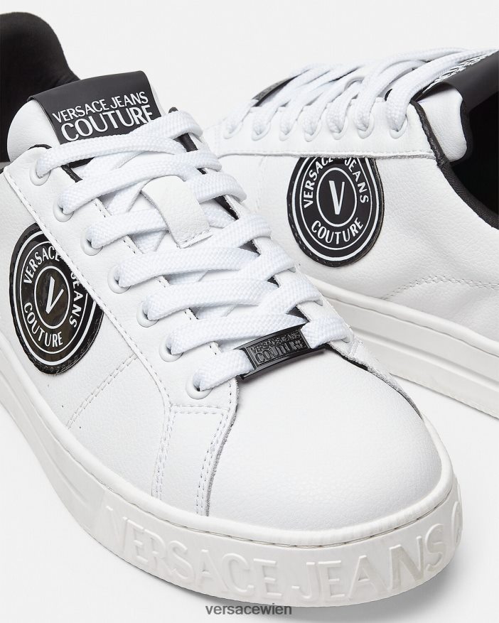 weiß schwarz Sneakers mit „Court 88“-Logo und V-Emblem Versace Männer Schuh 8N4XJD2452