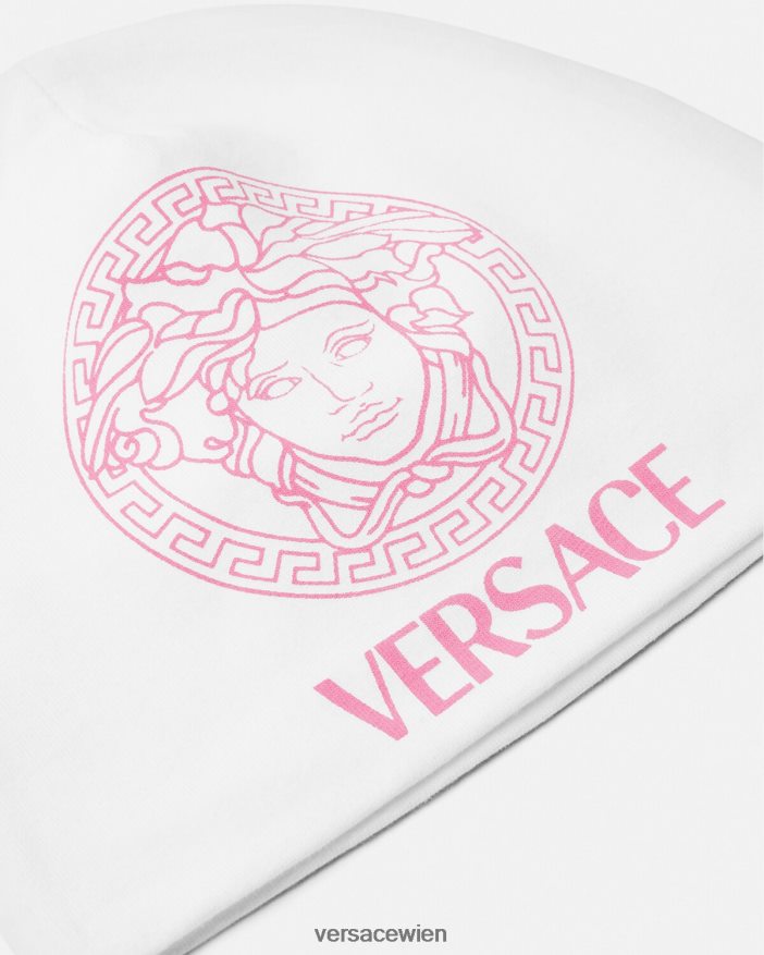 weiß und rosa Medusa-Babymütze Versace Kinder Zubehör 8N4XJD1817